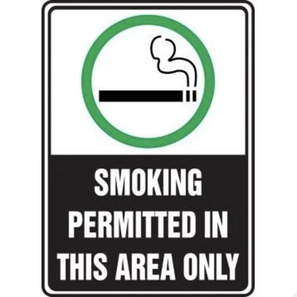 Accuform Smoking Permitted In This Area Only, Aluma-Lite, 10 in x 7 in MSMK538XL - main